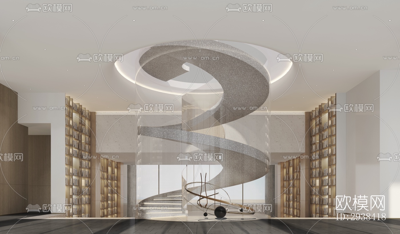 新中式售楼处效果图下载（渲染图5）