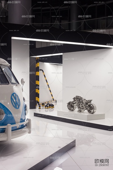 高级灰展览展厅效果图下载(渲染图11)