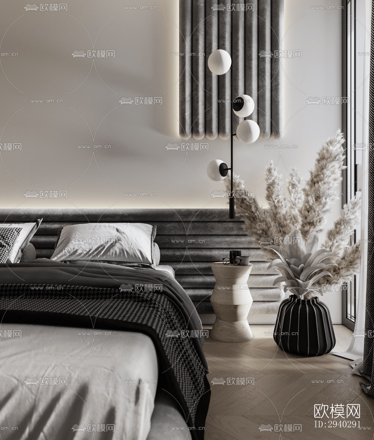 现代平层效果图下载（渲染图8）