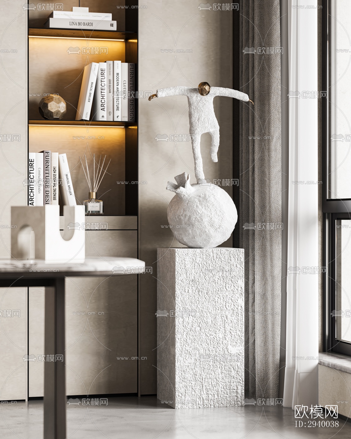 侘寂平层效果图下载（渲染图2）