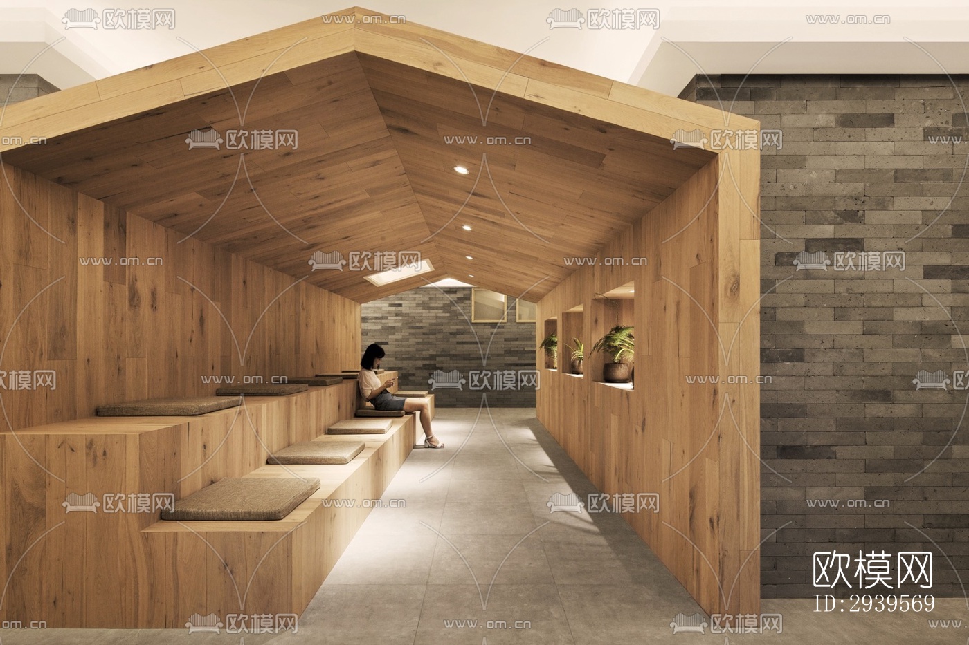 现代酒店民宿效果图下载（渲染图3）