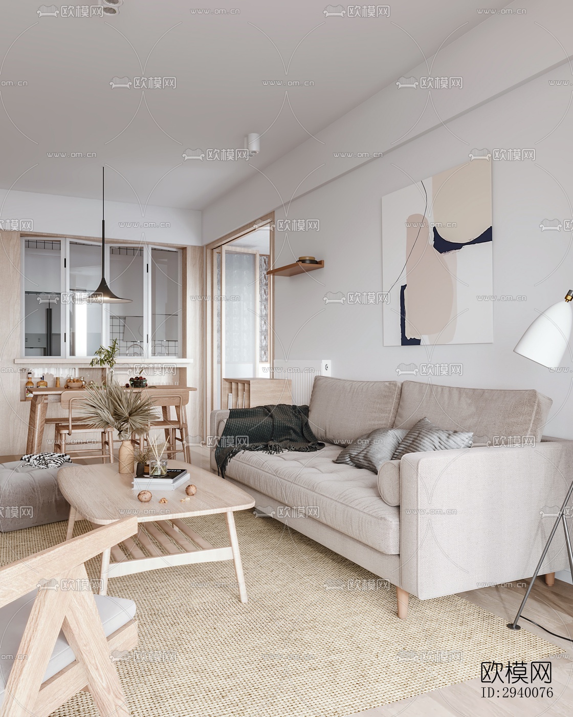 北欧平层效果图下载（渲染图3）