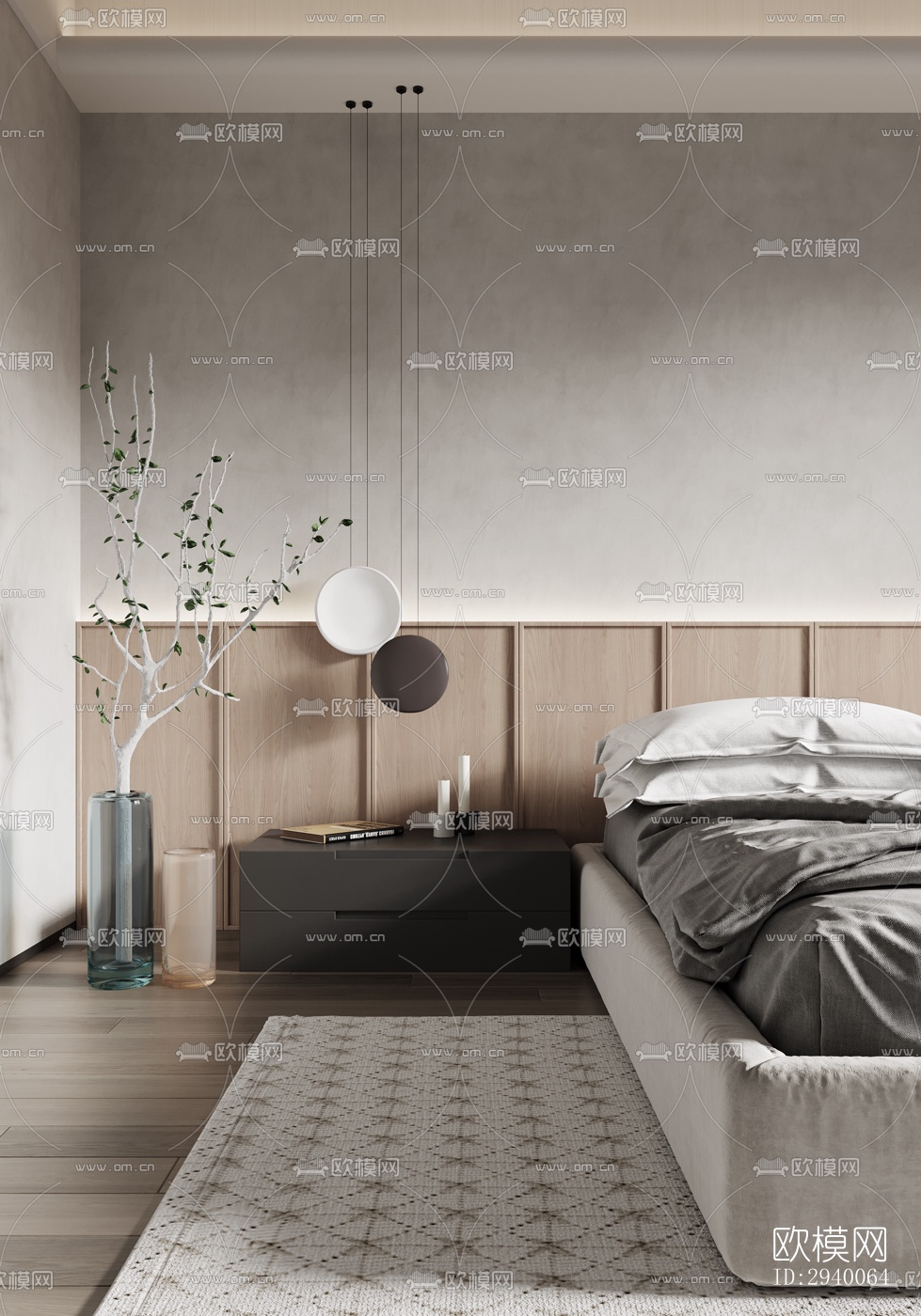 侘寂平层效果图下载（渲染图10）