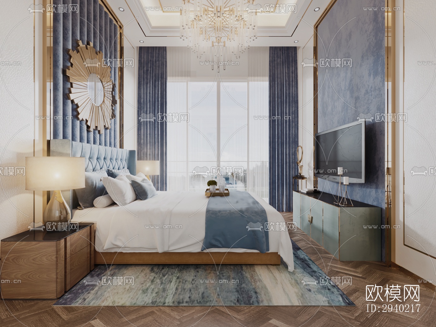 欧式平层效果图下载（渲染图12）