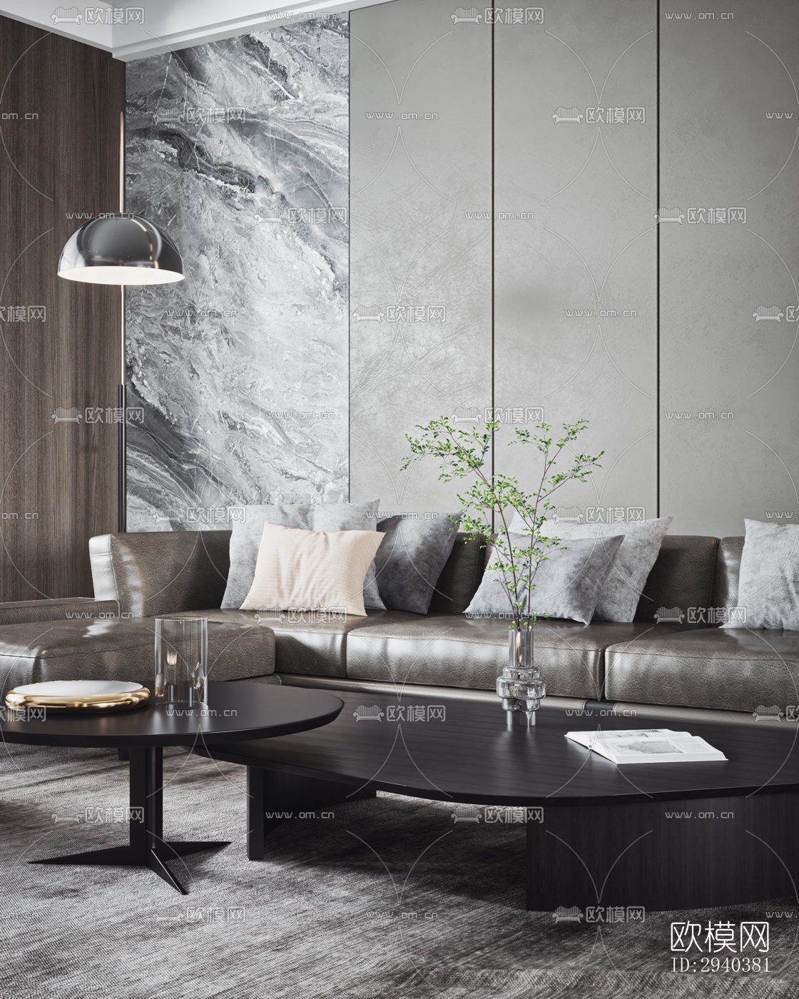 现代平层效果图下载（渲染图9）