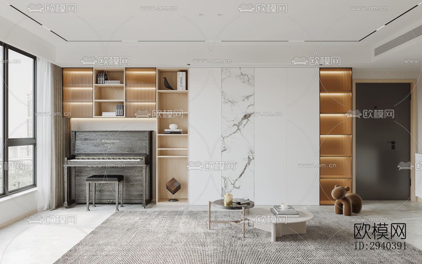 现代平层效果图下载（渲染图4）