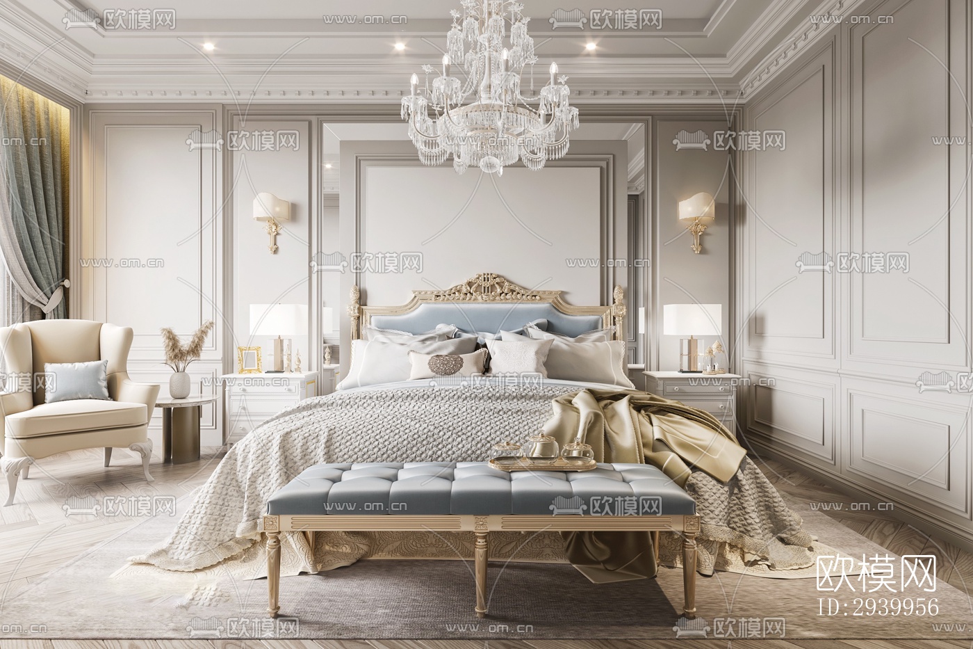 法式复式效果图下载（渲染图5）