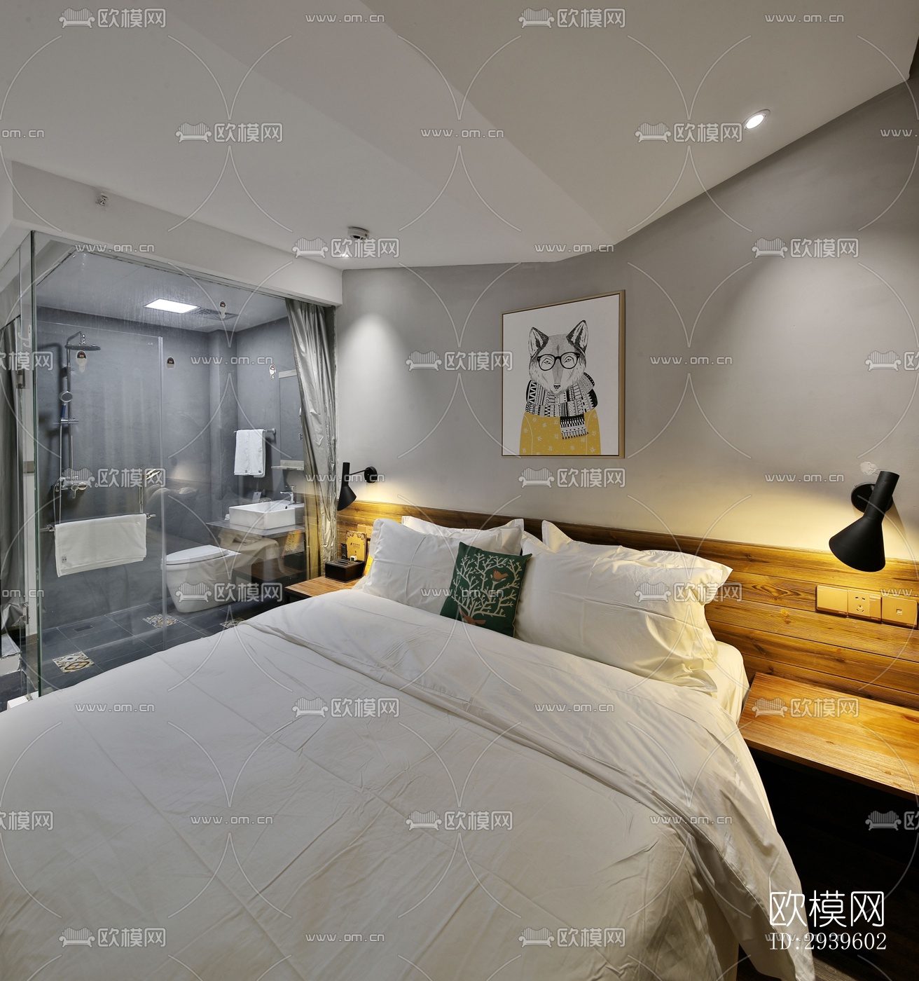 现代酒店民宿效果图下载（渲染图9）