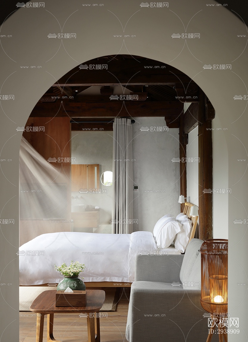 中式酒店民宿效果图下载（渲染图18）