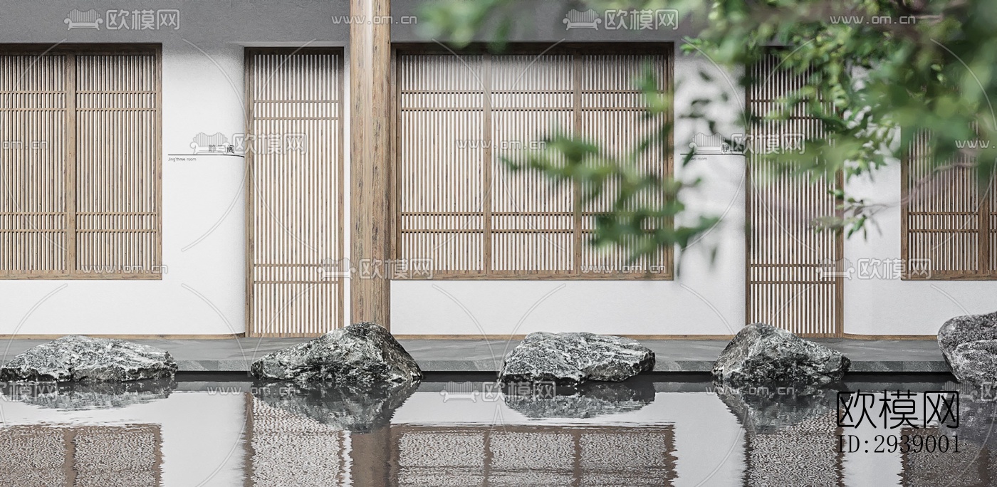 中式酒店民宿效果图下载（渲染图10）