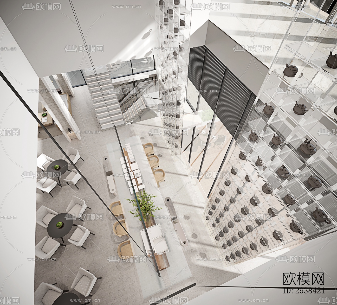 新中式售楼处效果图下载（渲染图4）