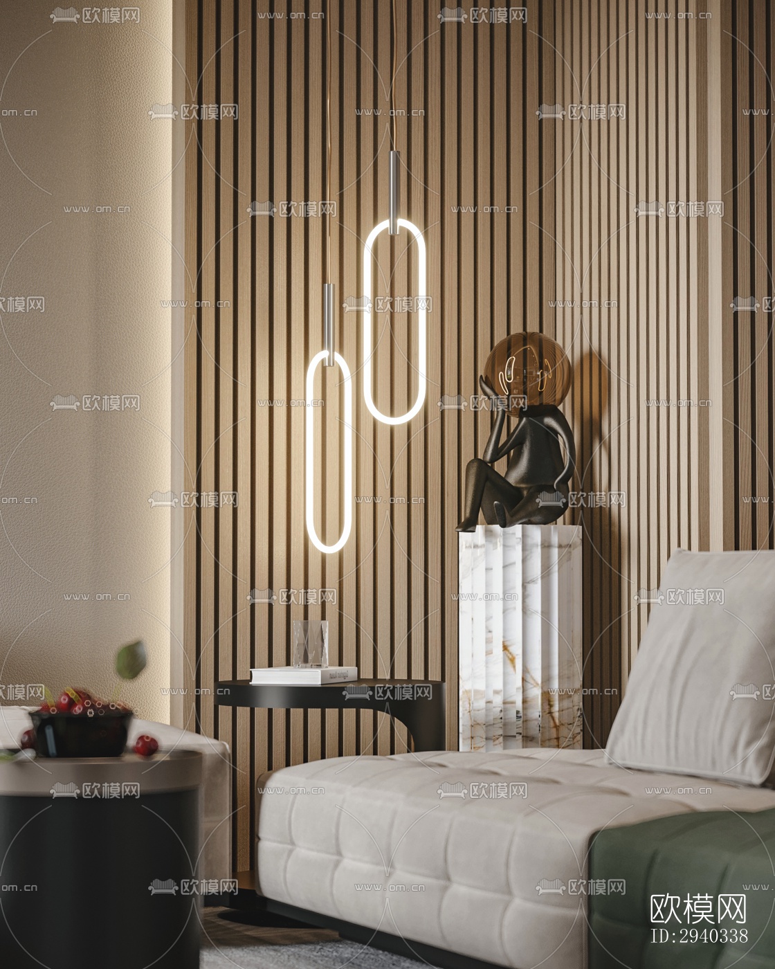 现代平层效果图下载（渲染图2）