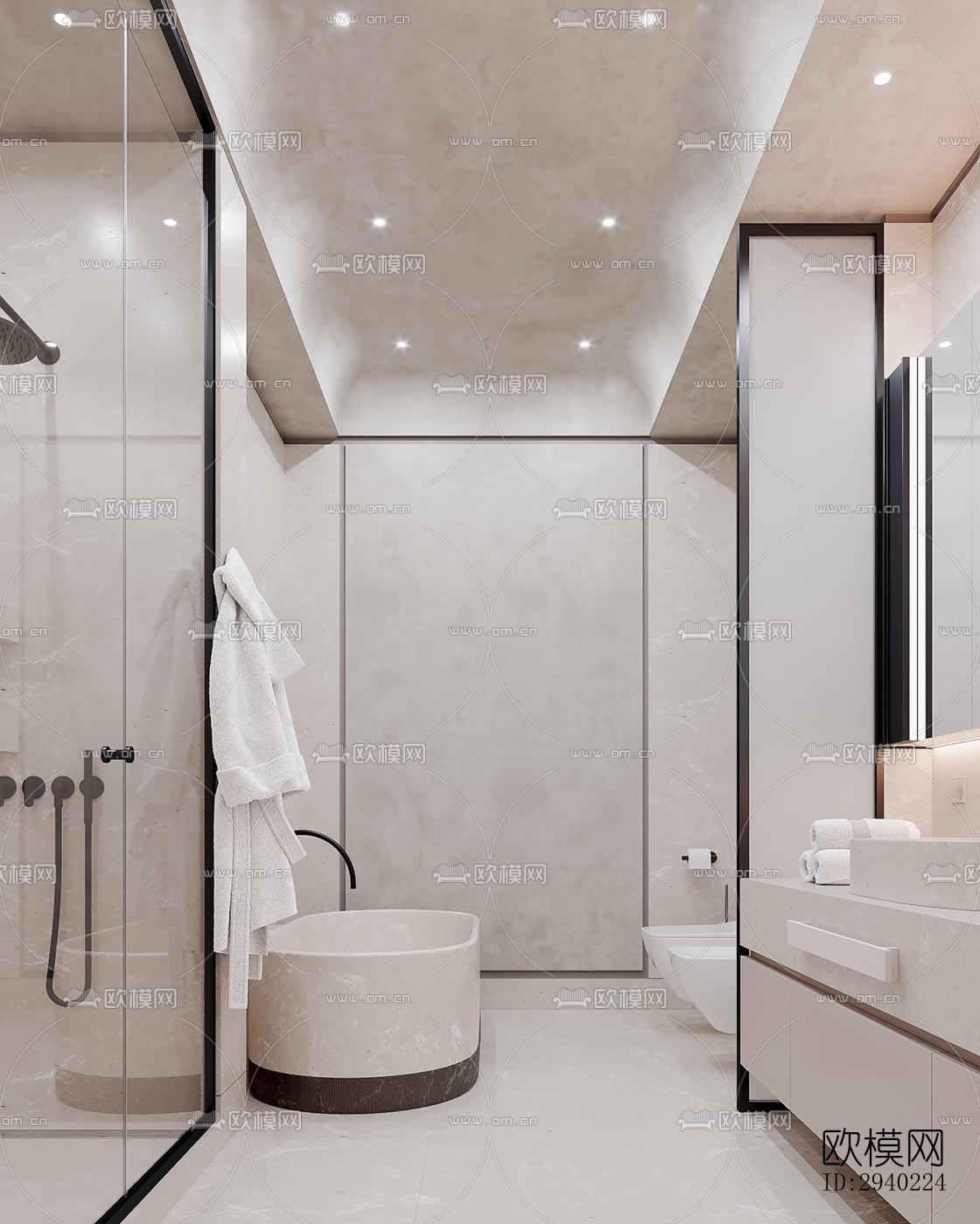 法式平层效果图下载（渲染图14）