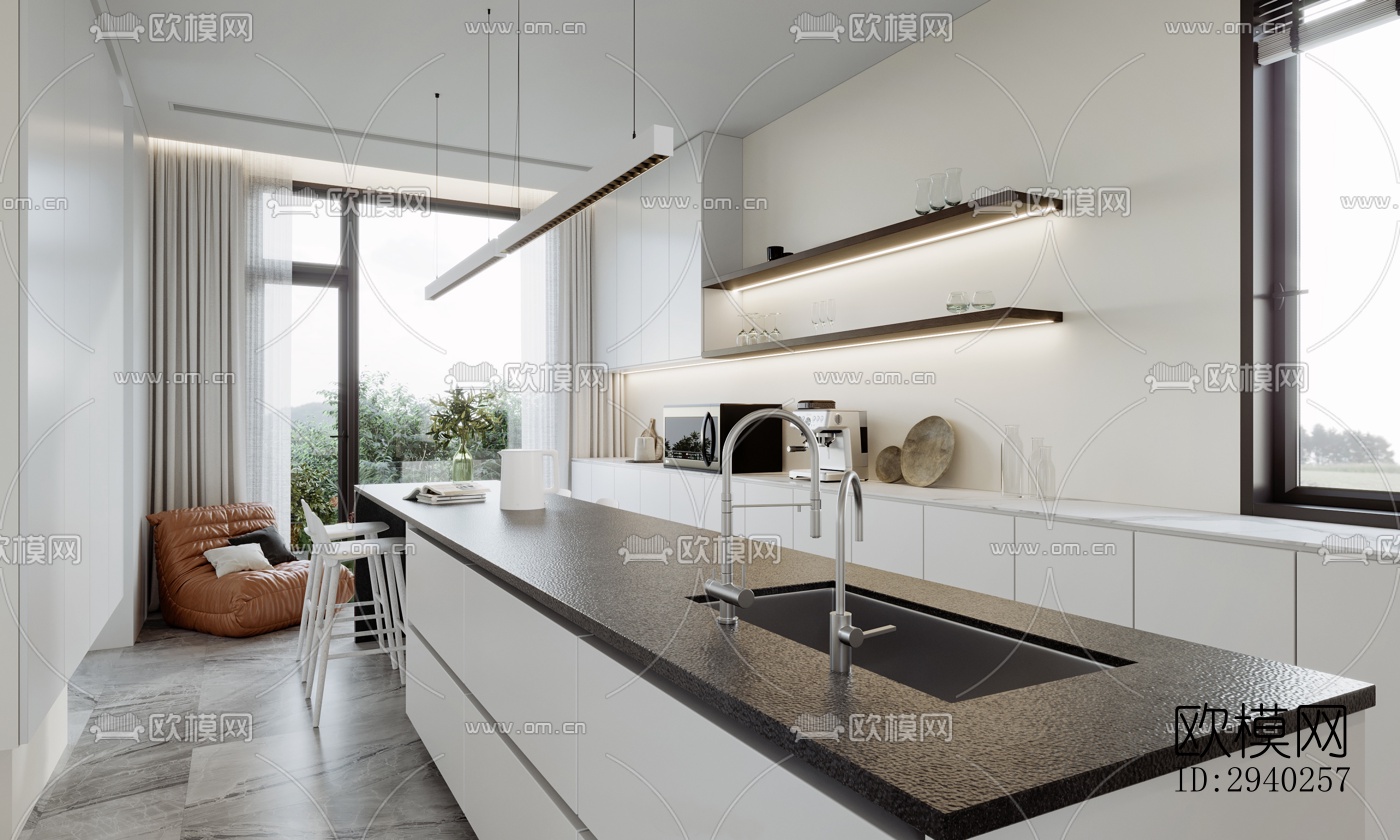 现代平层效果图下载（渲染图13）