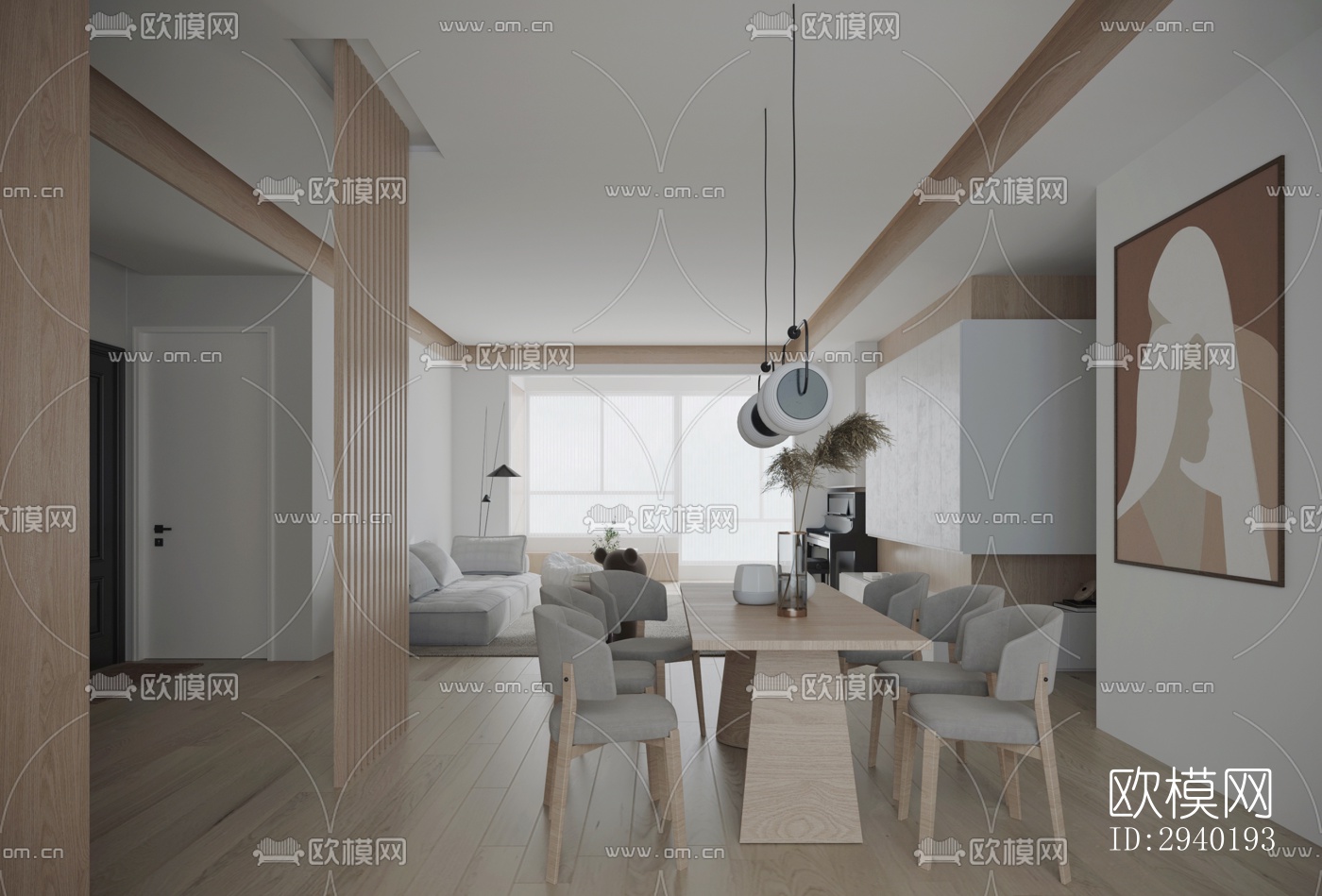 日式平层效果图下载（渲染图14）