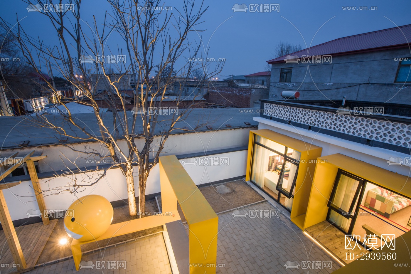 现代酒店民宿效果图下载（渲染图2）