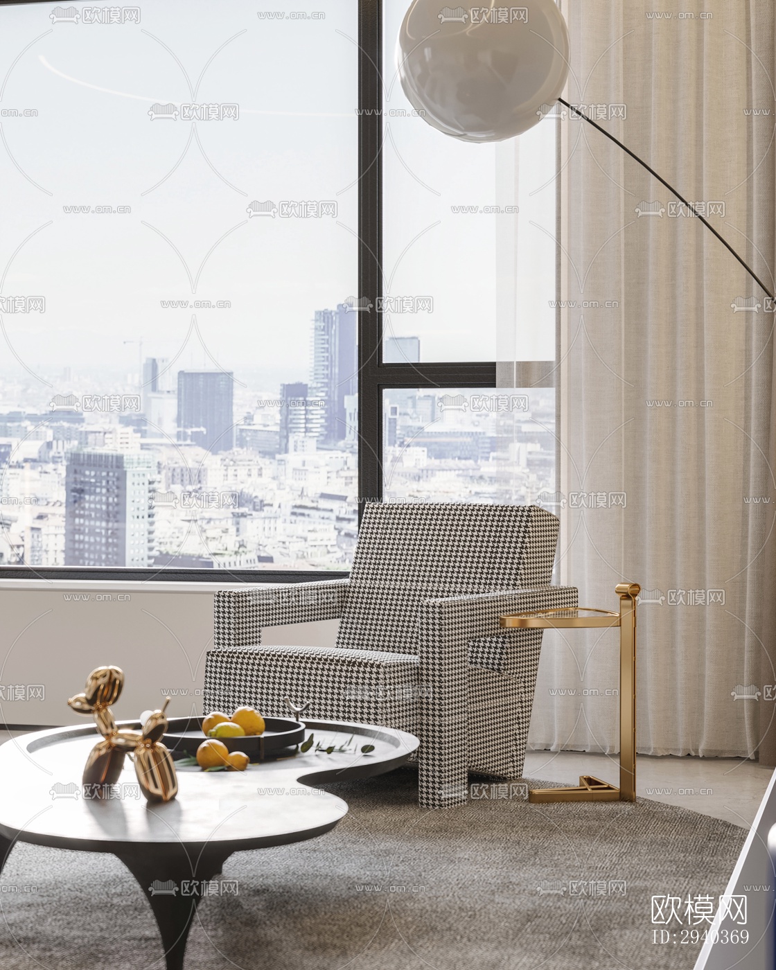 现代平层效果图下载（渲染图8）