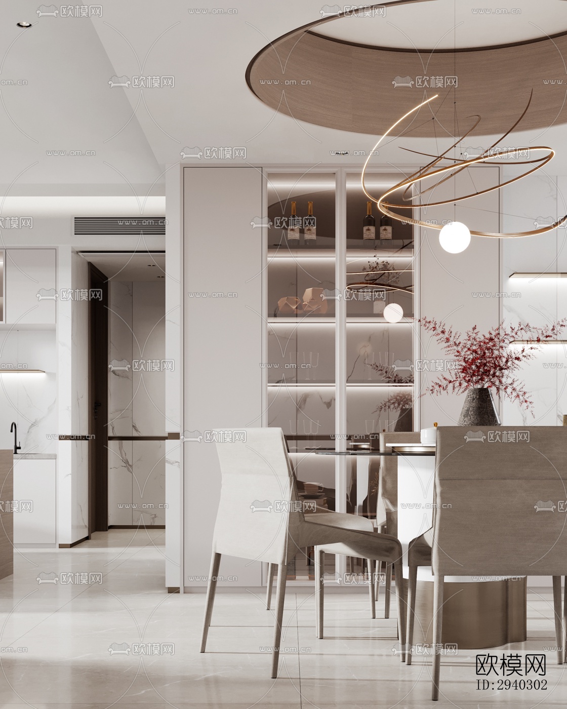 现代平层效果图下载（渲染图3）