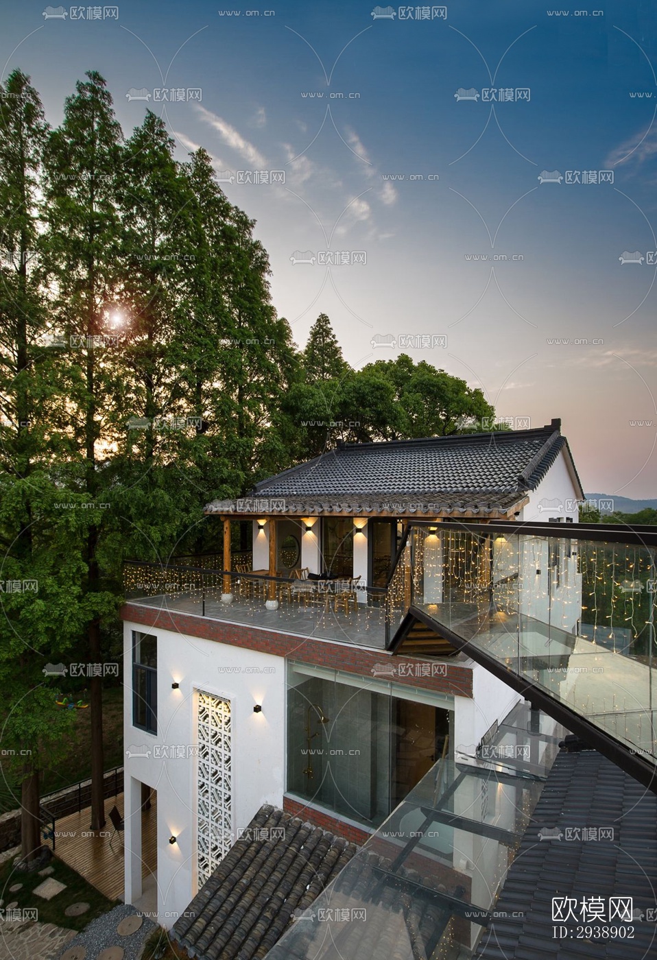 中式酒店民宿效果图下载（渲染图15）