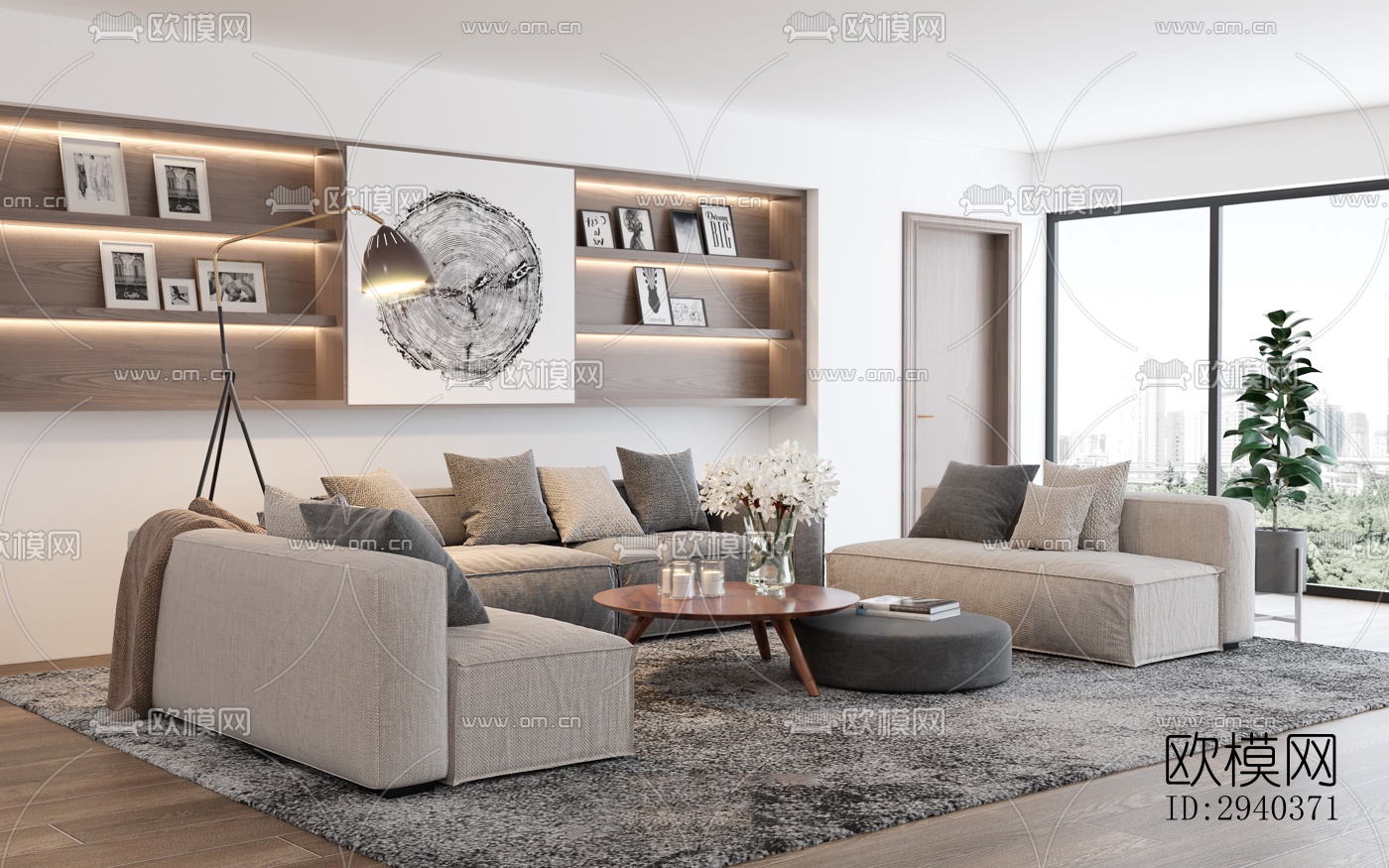 现代平层效果图下载（渲染图5）