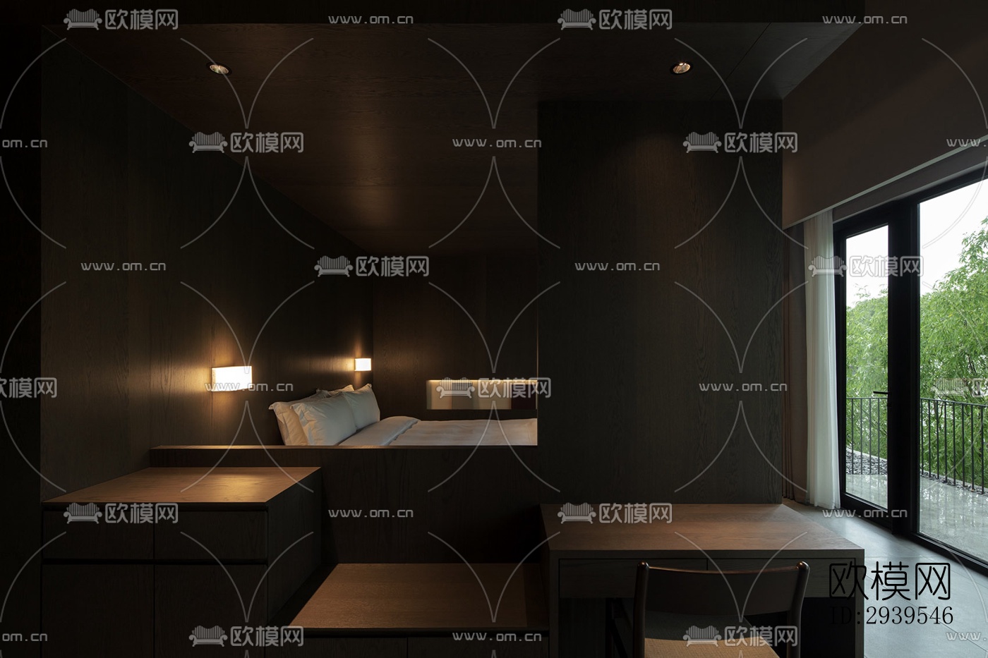 现代酒店民宿效果图下载（渲染图12）