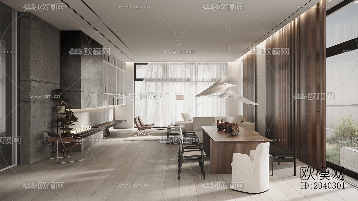 现代平层效果图下载（渲染图18）