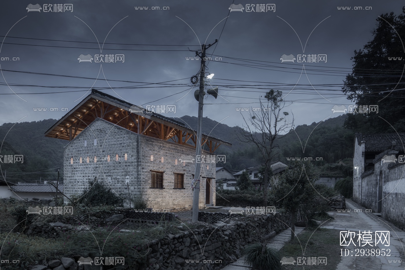 中式酒店民宿效果图下载（渲染图8）