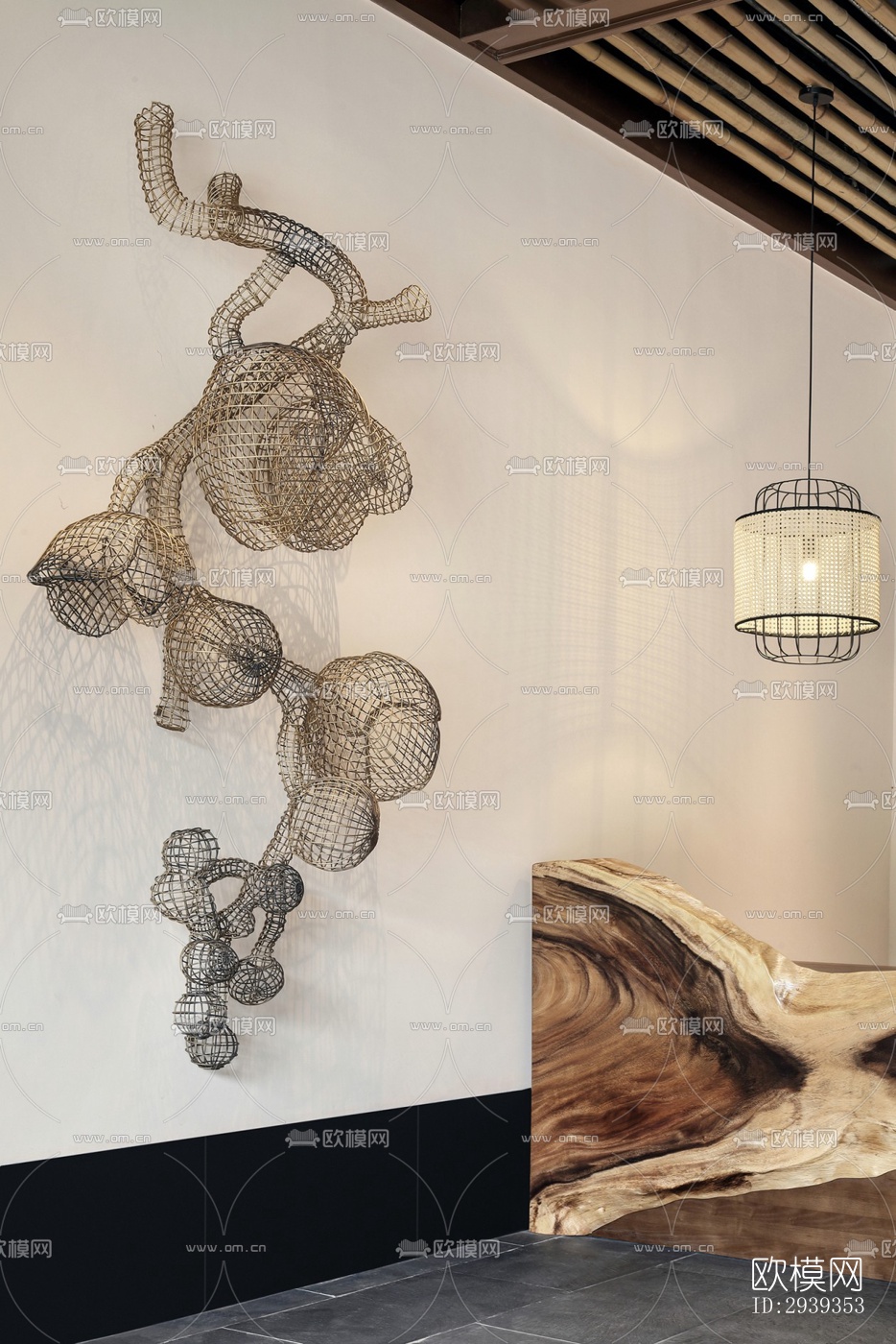 新中式酒店民宿效果图下载（渲染图4）