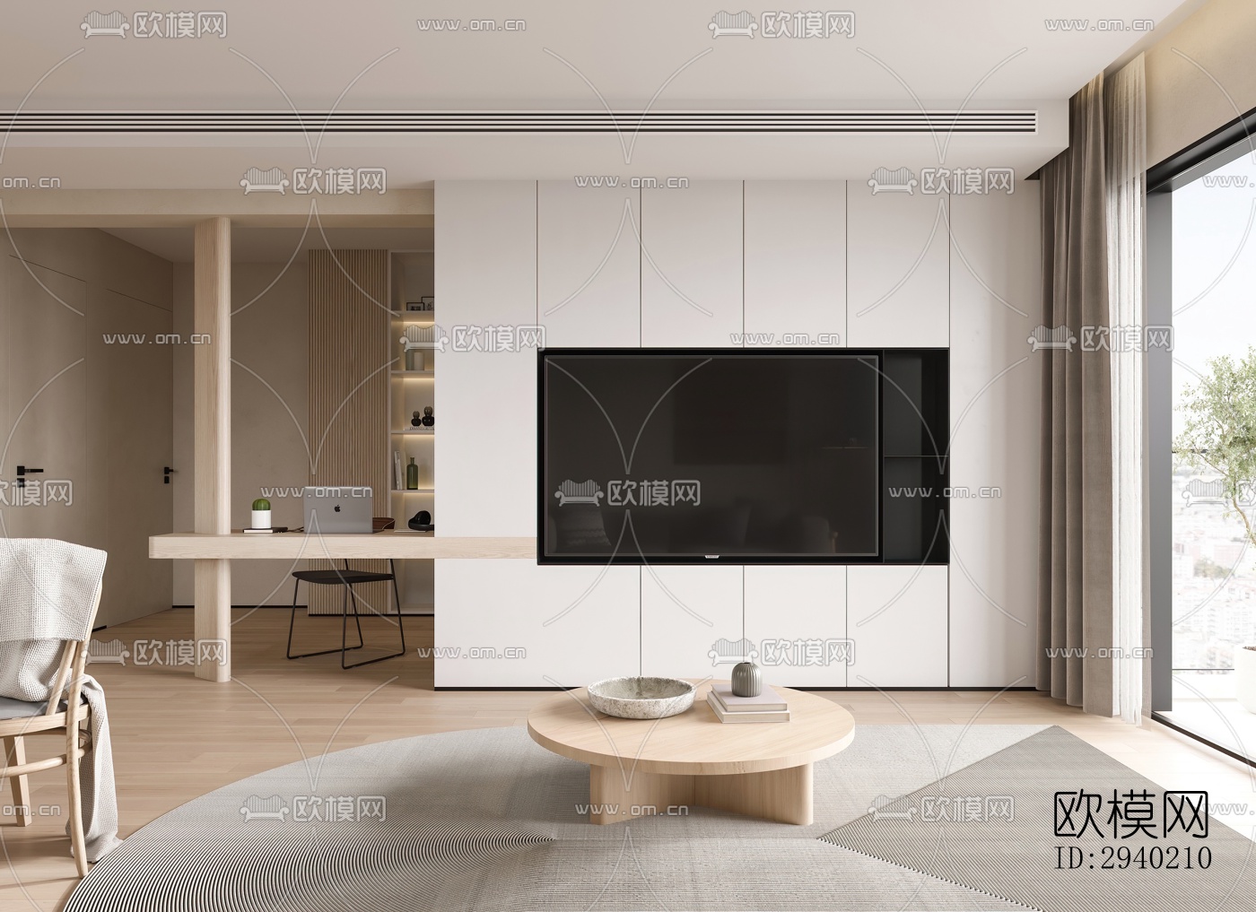 日式平层效果图下载（渲染图3）