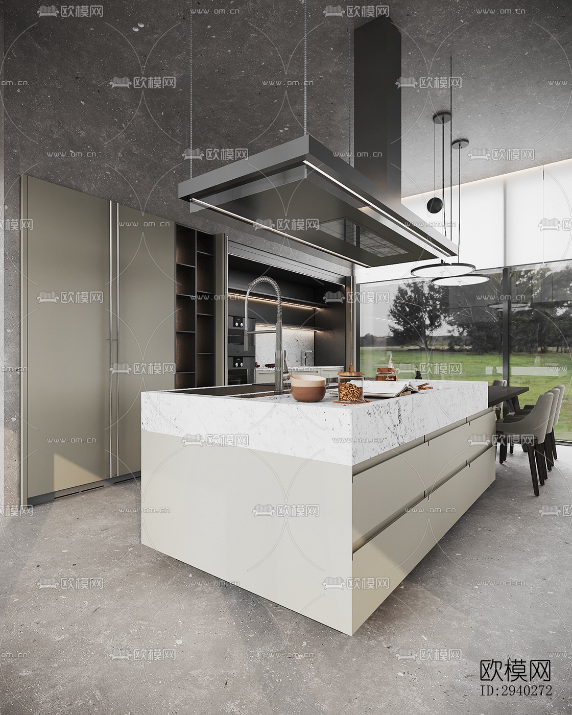 现代平层效果图下载（渲染图9）