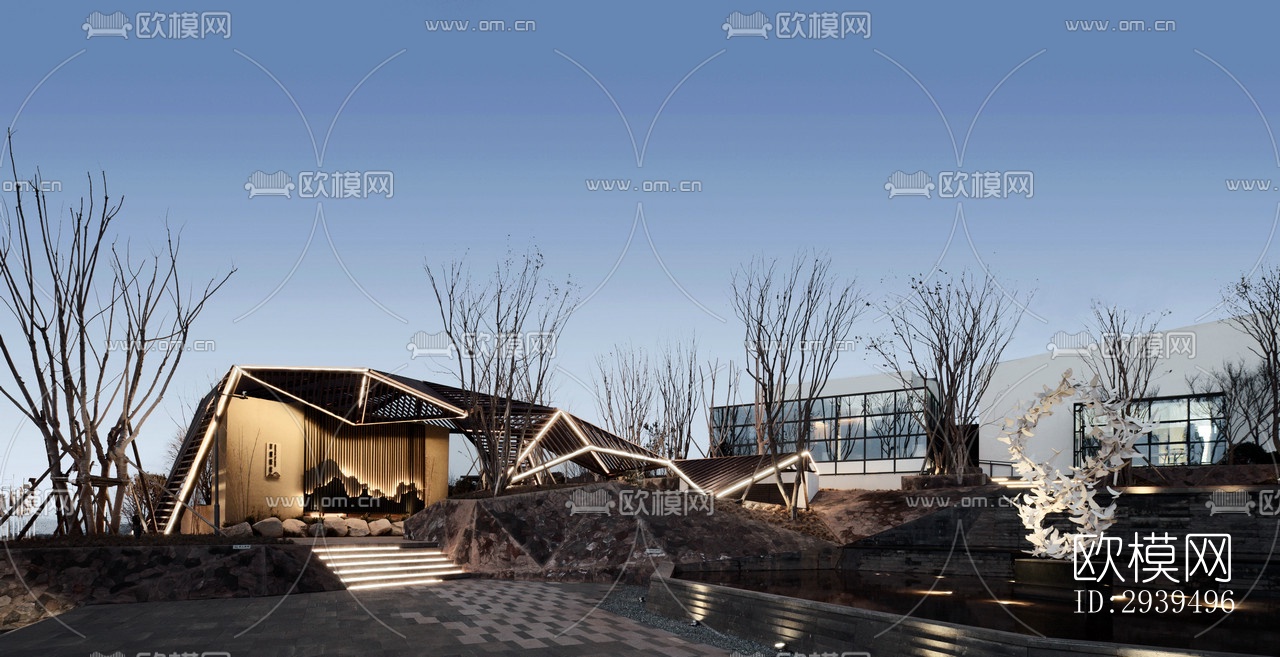 现代酒店民宿效果图下载（渲染图5）