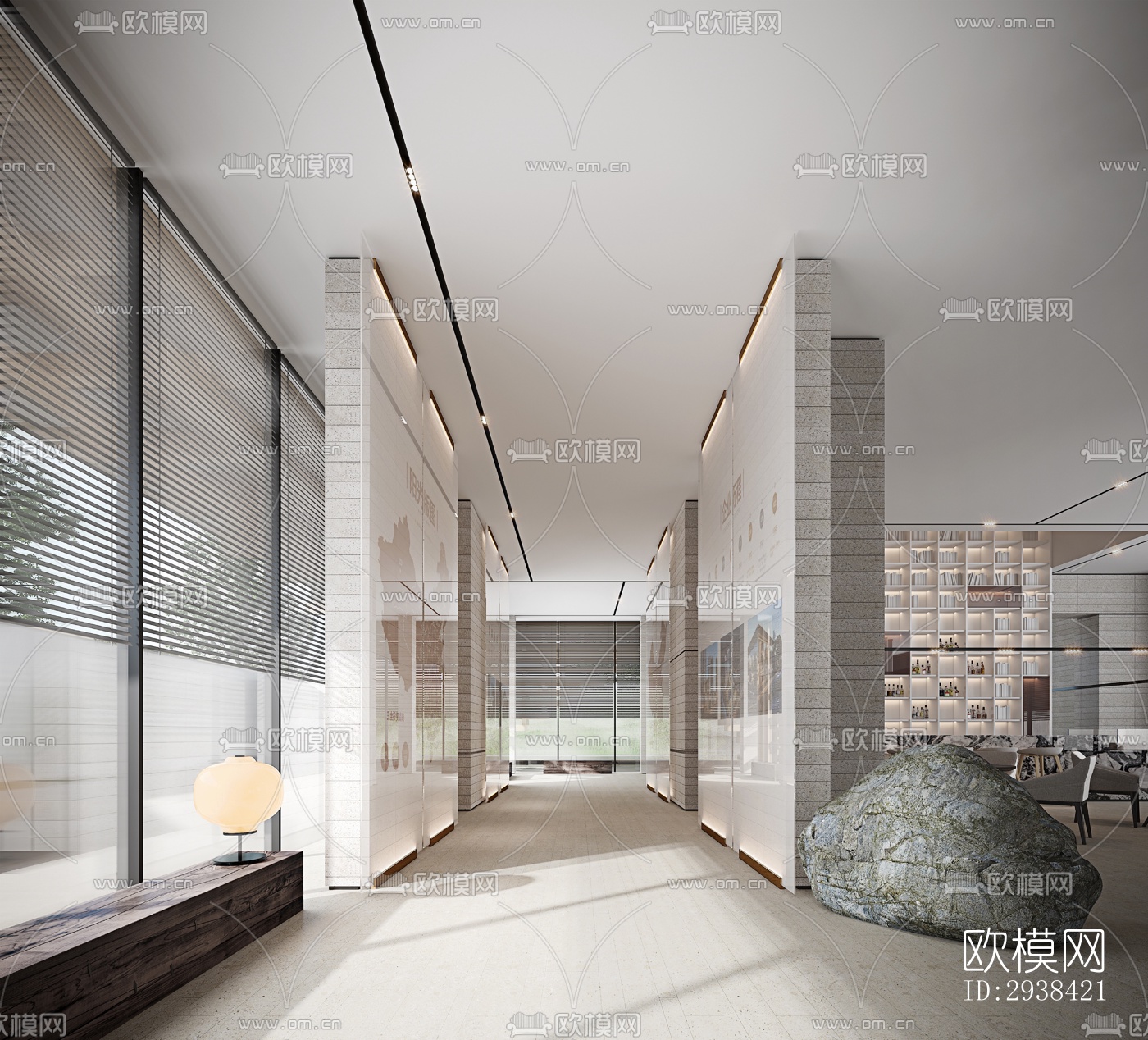 新中式售楼处效果图下载（渲染图14）