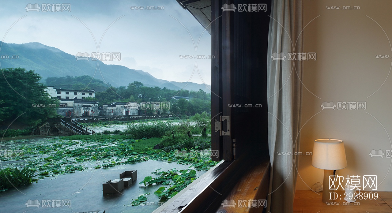 中式酒店民宿效果图下载（渲染图9）