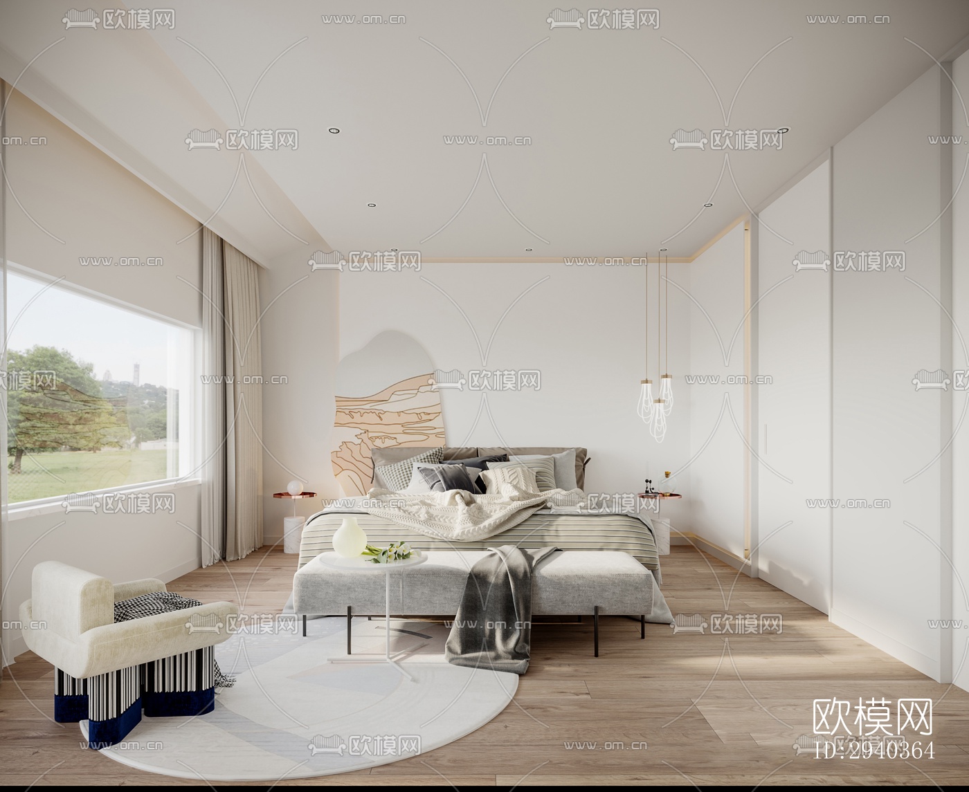 现代平层效果图下载（渲染图4）