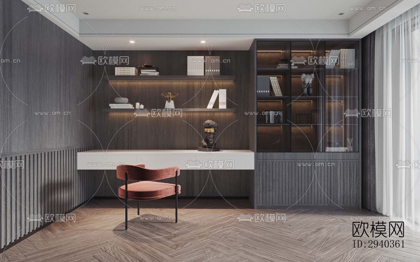 现代平层效果图下载（渲染图3）