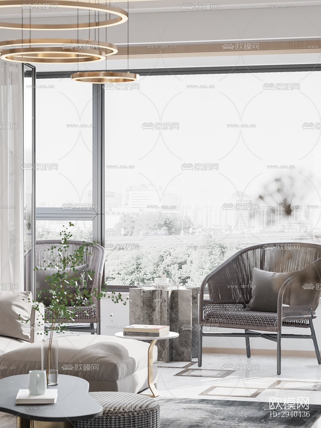 现代平层效果图下载（渲染图9）