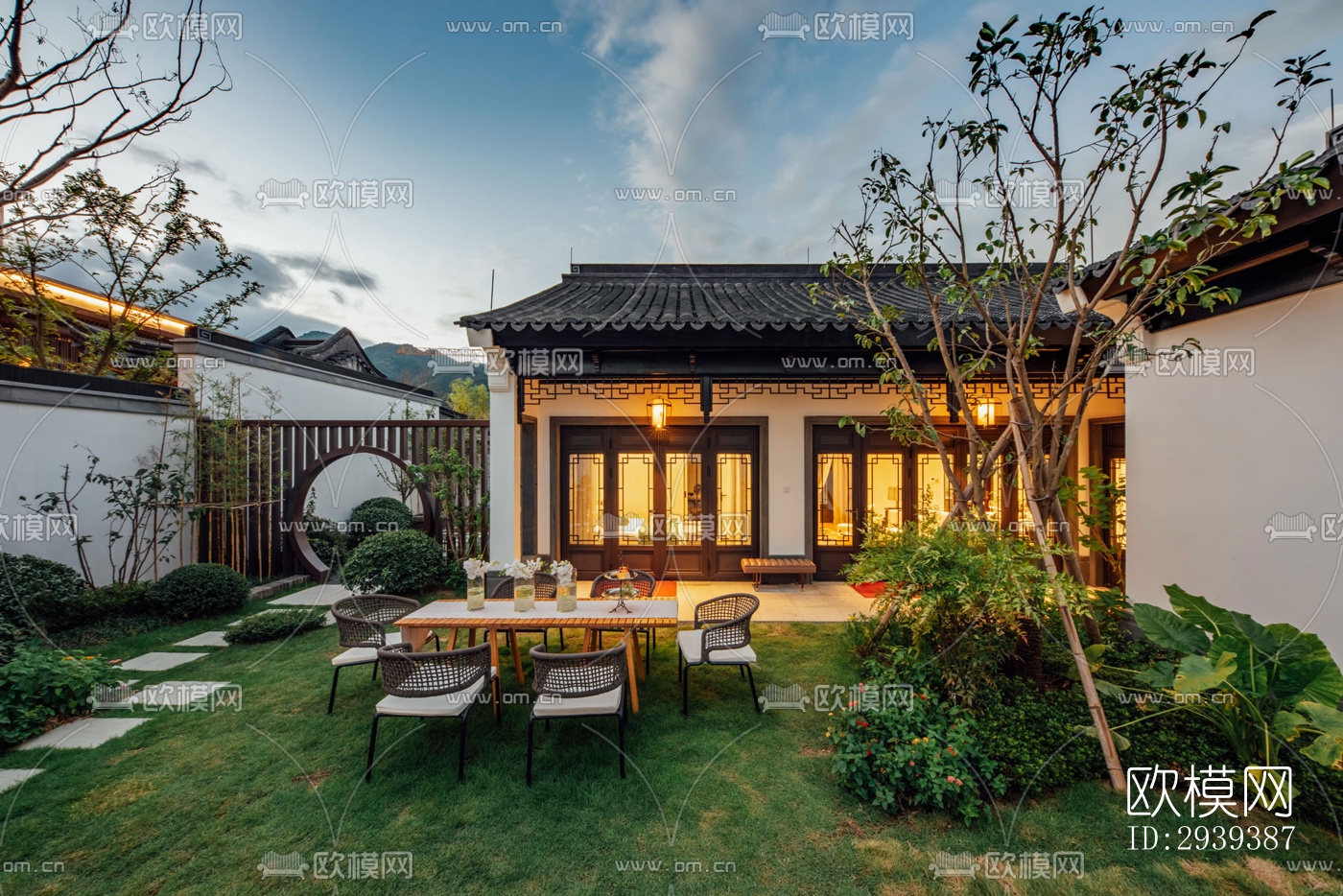 新中式酒店民宿效果图下载（渲染图10）