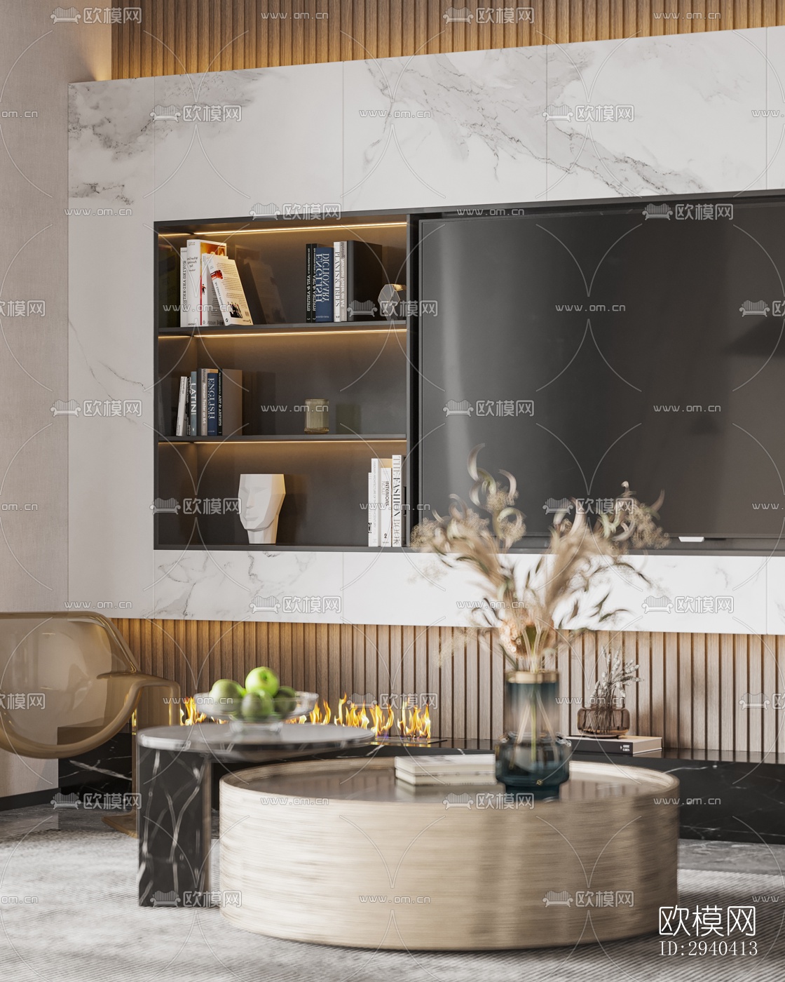 现代平层效果图下载（渲染图6）