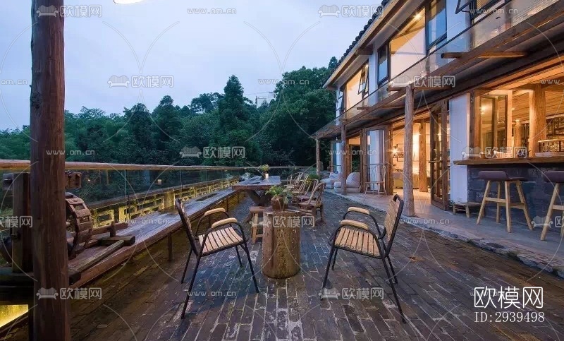 现代酒店民宿效果图下载（渲染图6）