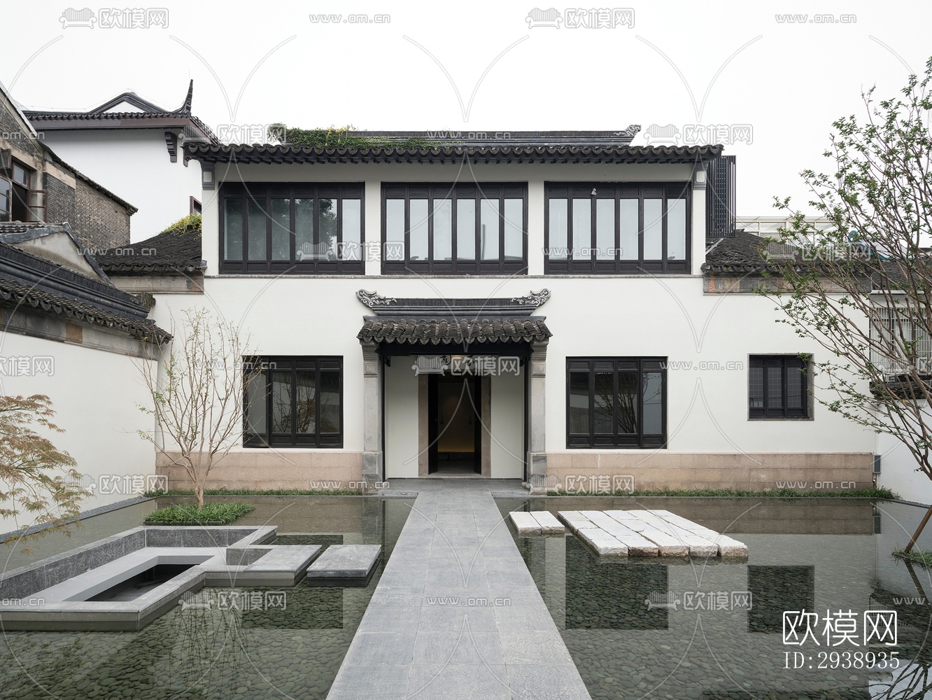 中式酒店民宿效果图下载（渲染图1）