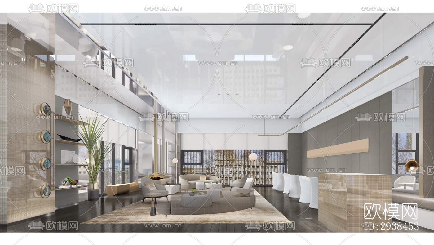 现代售楼处效果图下载（渲染图9）