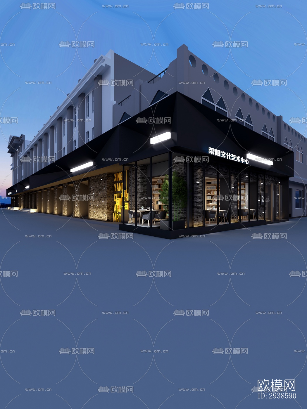 工业风展览展厅效果图下载（渲染图12）