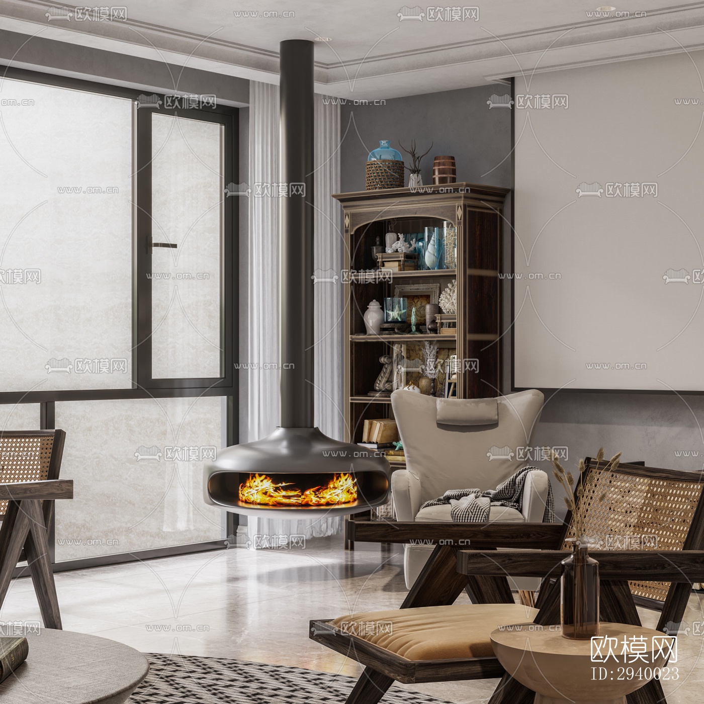 侘寂平层效果图下载（渲染图18）