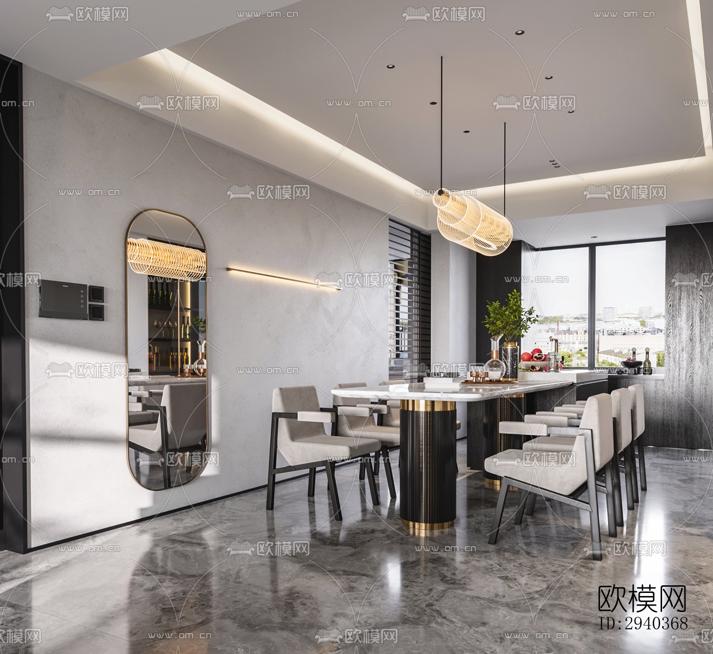 现代平层效果图下载（渲染图6）