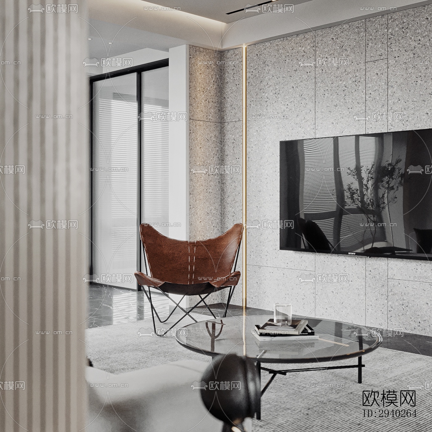 现代平层效果图下载（渲染图1）