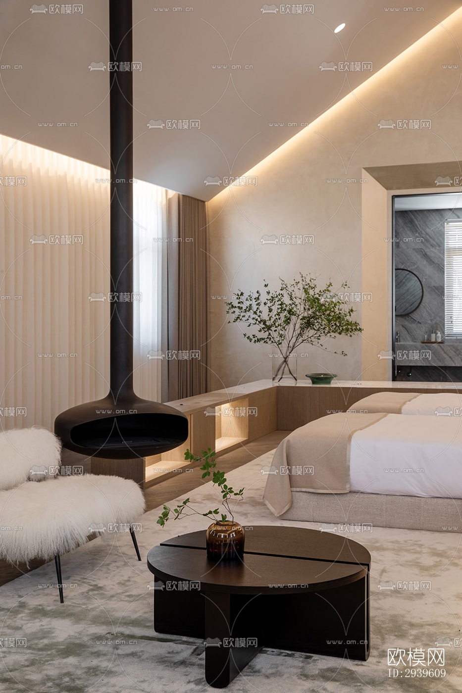 现代酒店民宿效果图下载（渲染图6）