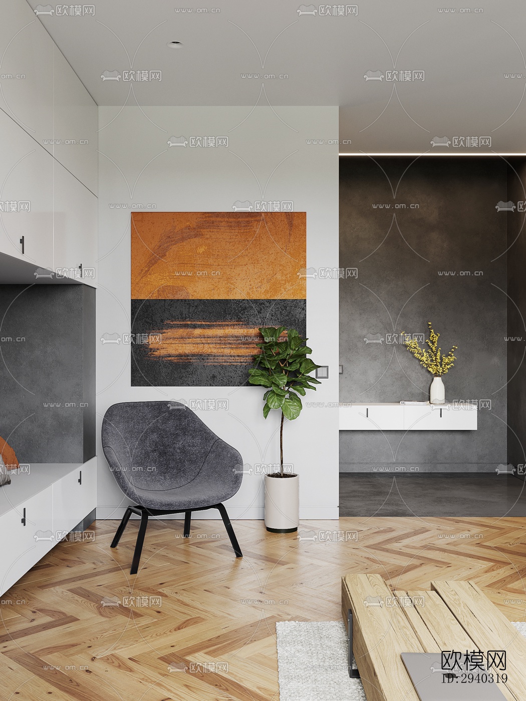 现代平层效果图下载（渲染图2）