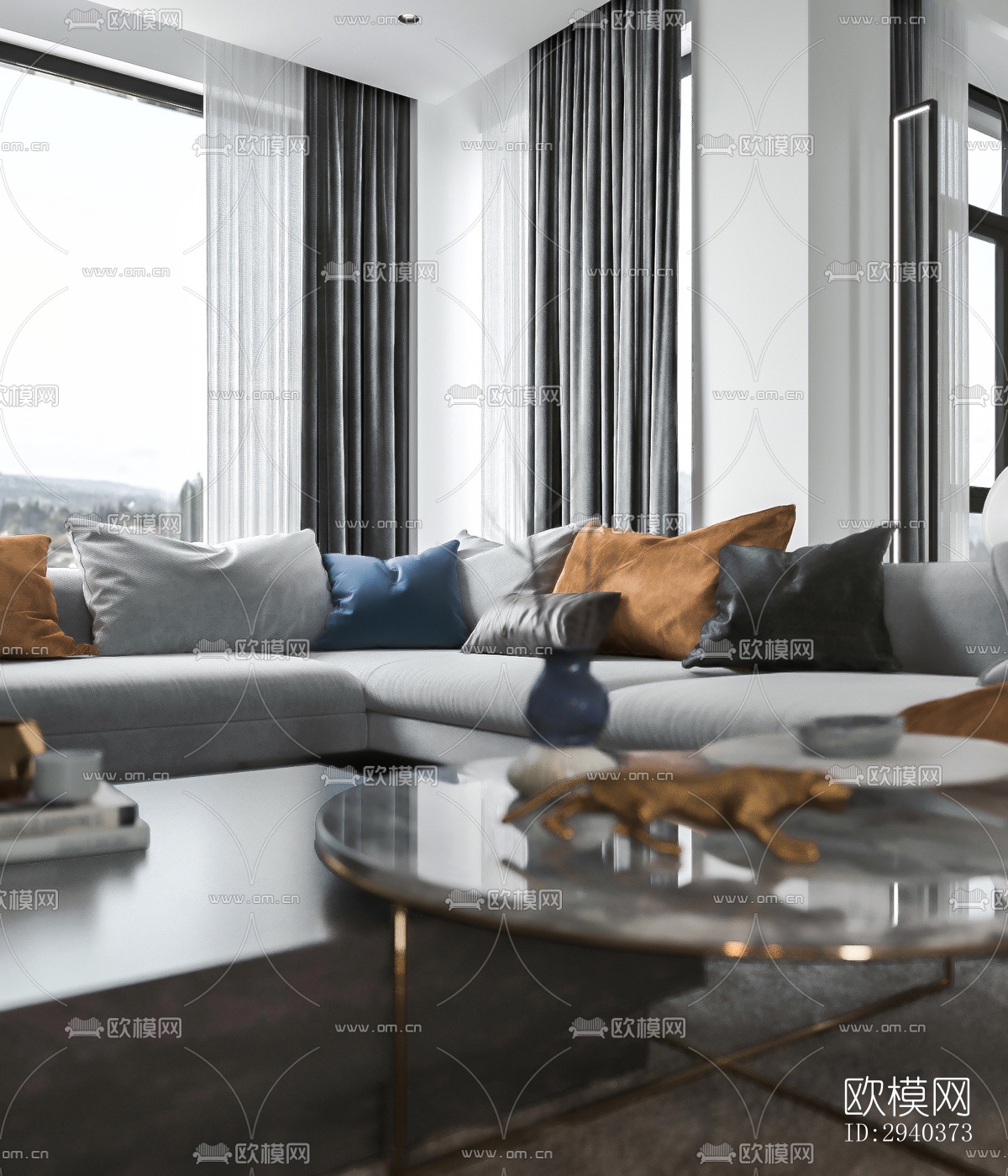 现代平层效果图下载（渲染图5）