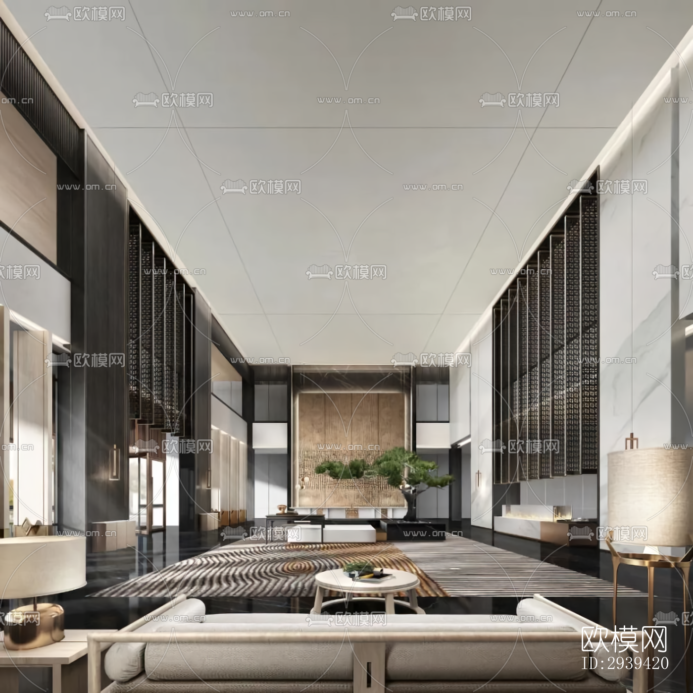 新中式酒店民宿效果图下载（渲染图14）