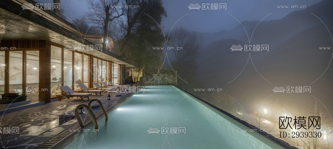 新中式酒店民宿效果图下载（渲染图14）